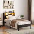 Twin Metal Platform Bed Frame With Storage Headboard - Zenvia - Omega Lifestyles