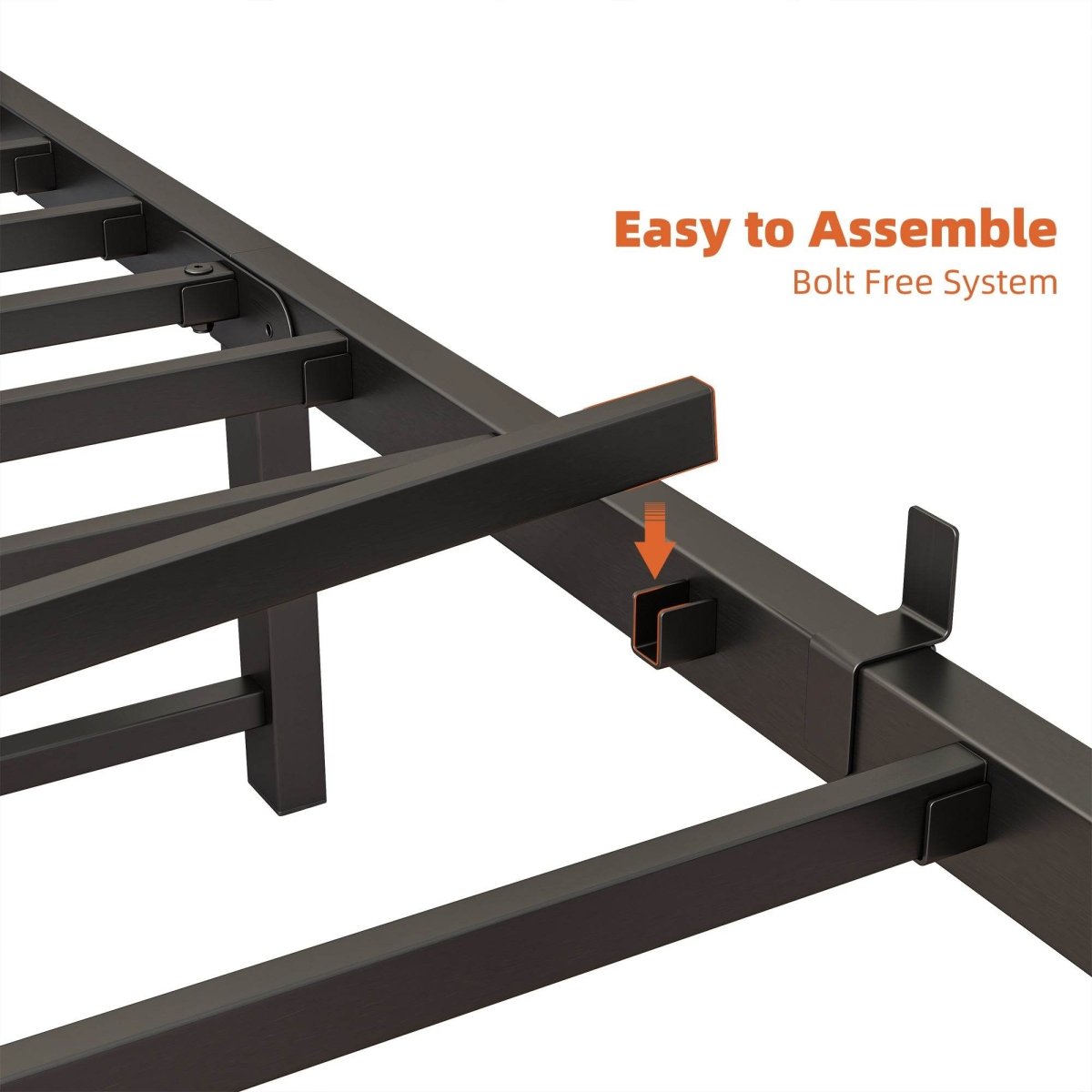 Twin Metal Platform Bed Frame With Storage Headboard Charging - Zenvia - Omega Lifestyles