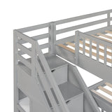 Twin Over Full L-Shaped Solid Wood Bunk Bed - Sleep Galleria