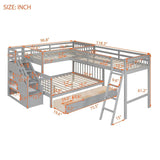 Twin Over Full L-Shaped Solid Wood Bunk Bed - Sleep Galleria