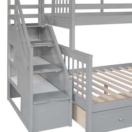 Twin Over Full L-Shaped Solid Wood Bunk Bed - Sleep Galleria