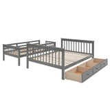 Twin - Over - Full Solid Wood Stairway Storage Bunk Bed - Zenvia - Omega Lifestyles