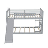 Twin Over Twin Pine Wood Bunk Bed With Slide Ladder - Sleep Galleria