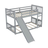 Twin Over Twin Pine Wood Bunk Bed With Slide Ladder - Sleep Galleria