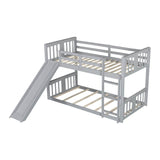 Twin Over Twin Pine Wood Bunk Bed With Slide Ladder - Sleep Galleria