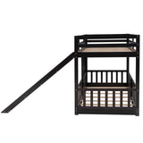 Twin Over Twin Solid Wood Bunk Bed With Slide Ladder - Sleep Galleria