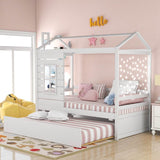 Twin Solid Wood House Bed With Trundle - Sleep Galleria