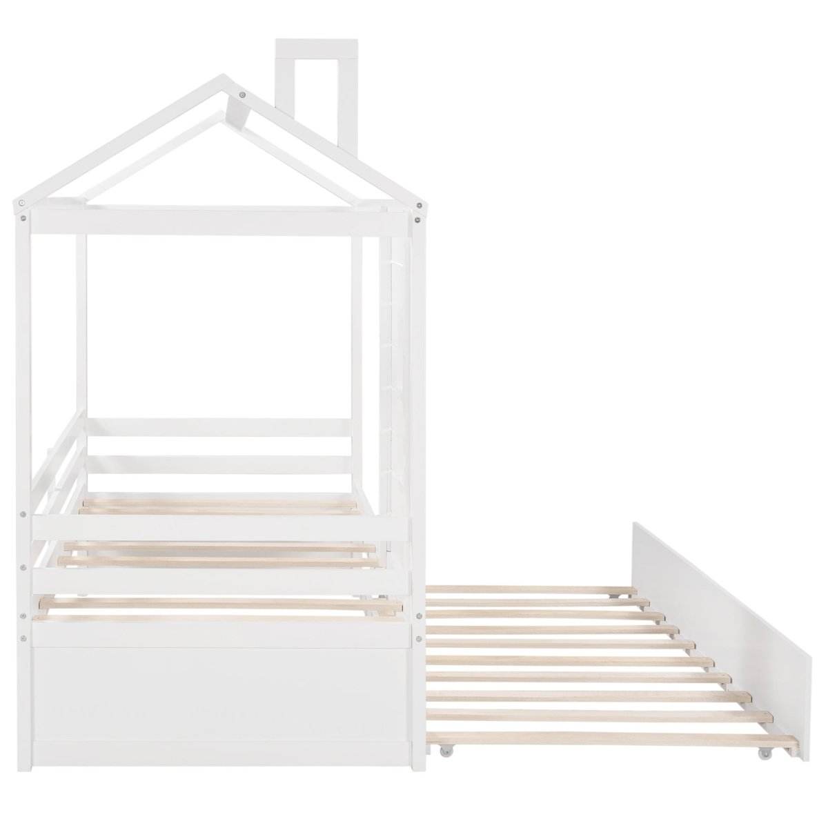 Twin Solid Wood House Bed With Trundle - Sleep Galleria
