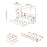 Twin Solid Wood House Bed With Trundle - Sleep Galleria