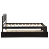 Twin Solid Wood Platform Bed With Trundle Espresso - Zenvia - Omega Lifestyles