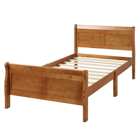 Twin Solid Wood Sleigh Platform Bed Frame - Omega Lifestyles