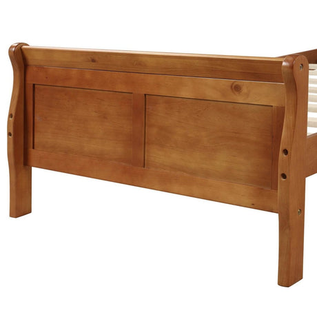 Twin Solid Wood Sleigh Platform Bed Frame - Zenvia - Omega Lifestyles