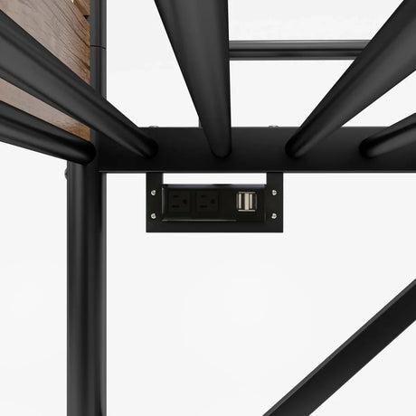 Twin XL Metal Bunk Bed With LED Lights And Storage Drawers - Omega Lifestyles