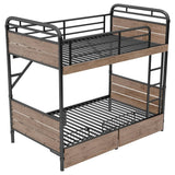 Twin XL Metal Bunk Bed With LED Lights And Storage Drawers - Omega Lifestyles