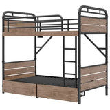 Twin XL Metal Bunk Bed With LED Lights And Storage Drawers - Omega Lifestyles