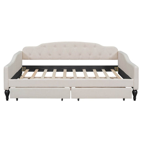 Upholstered Tufted Daybed With Drawers - Sleep Galleria