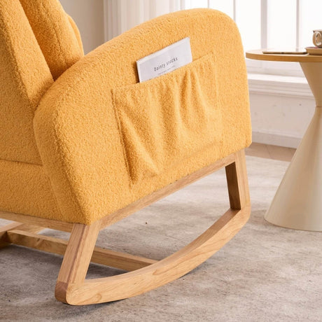 Upholstered Yellow Rocking Chair With Footrest - Omega Lifestyles