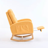 Upholstered Yellow Rocking Chair With Footrest - Omega Lifestyles