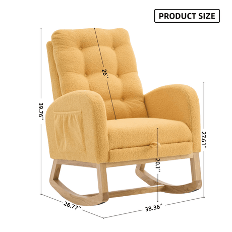 Upholstered Yellow Rocking Chair With Footrest - Omega Lifestyles