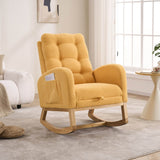 Upholstered Yellow Rocking Chair With Footrest - Omega Lifestyles