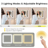 White Makeup Vanity Desk With Mirror Lights And Storage - Omega Lifestyles