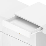 White Makeup Vanity Desk With Mirror Lights And Storage - Omega Lifestyles