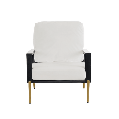 White Velvet Upholstered Accent Armchair - Sleep Galleria