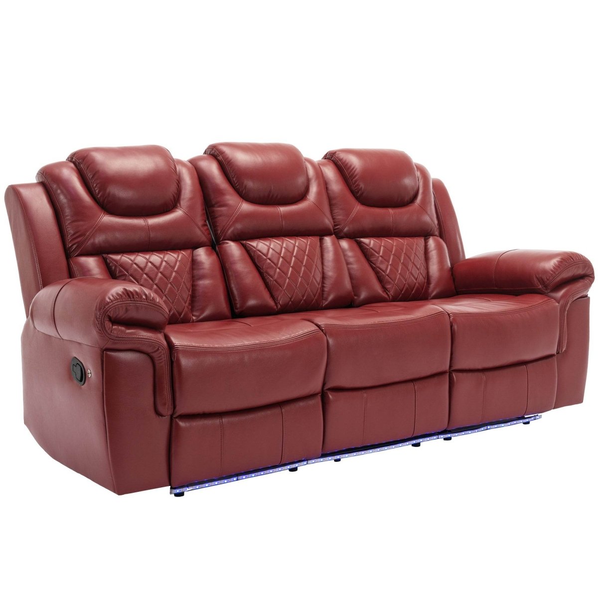Wind Red Manual Recliner Chair With LED Light Strip - Zenvia - Omega Lifestyles