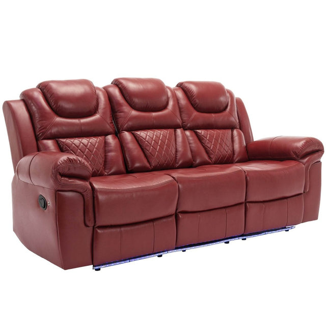 Wind Red Manual Recliner Chair With LED Light Strip - Zenvia - Omega Lifestyles