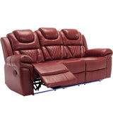 Wind Red Manual Recliner Chair With LED Light Strip - Zenvia - Omega Lifestyles