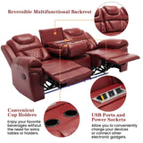 Wind Red Manual Recliner Chair With LED Light Strip - Zenvia - Omega Lifestyles