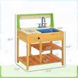 Wooden Outdoor Mud Kitchen Playset With Sink Faucet - Zenvia - Omega Lifestyles