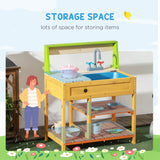 Wooden Outdoor Mud Kitchen Playset With Sink Faucet - Zenvia - Omega Lifestyles