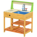 Wooden Outdoor Mud Kitchen Playset With Sink Faucet - Zenvia - Omega Lifestyles