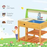 Wooden Outdoor Mud Kitchen Playset With Sink Faucet - Zenvia - Omega Lifestyles