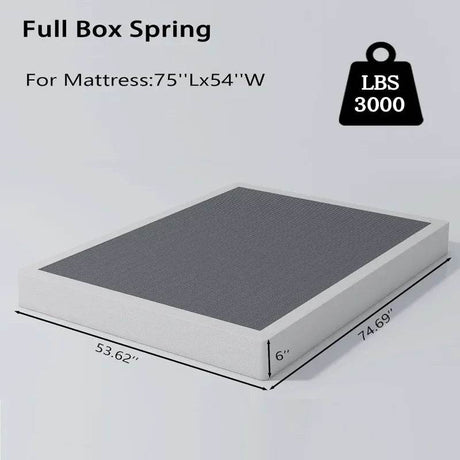 Heavy Duty 6 Inch Metal Box Spring Bed Base - Omega Lifestyles