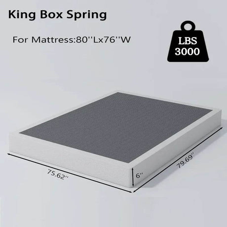 Heavy Duty 6 Inch Metal Box Spring Bed Base - Omega Lifestyles