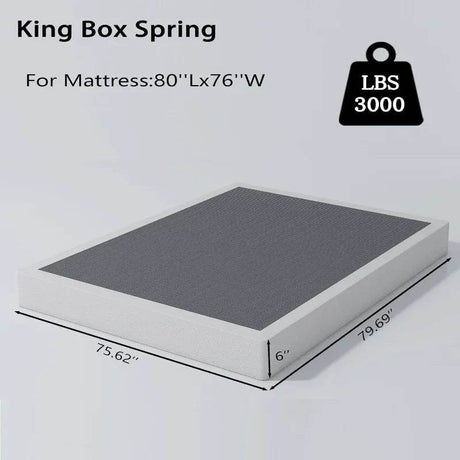 Heavy Duty 6 Inch Metal Box Spring Bed Base - Omega Lifestyles