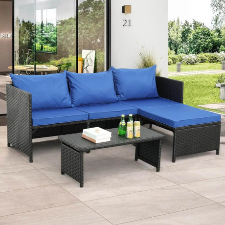 3-Piece Modern Outdoor PE Rattan Furniture Set - Omega Lifestyles