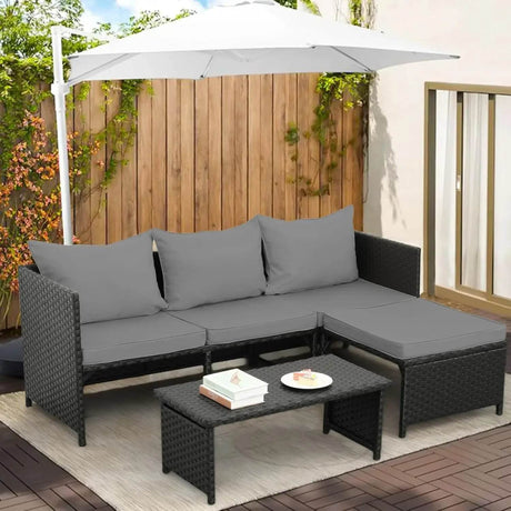 3-Piece Modern Outdoor PE Rattan Furniture Set - Omega Lifestyles