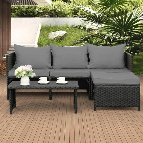 3-Piece Modern Outdoor PE Rattan Furniture Set - Omega Lifestyles
