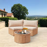 7-Piece Half Moon Outdoor Wicker Patio Furniture Set - Omega Lifestyles