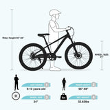 24-Inch Steel Frame Mountain Bike For Kids Age 9-12 - Omega Lifestyles